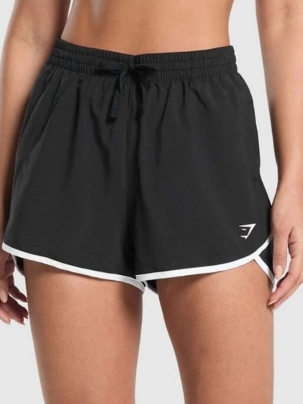 Gymshark Black Athletic Shorts with White Trim Size S